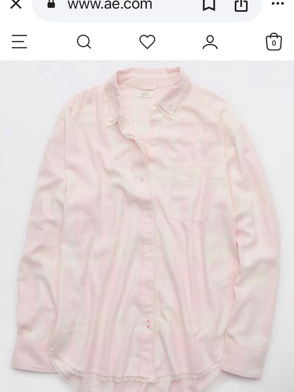 Brand New Aerie Pink Plaid Button Up - size S